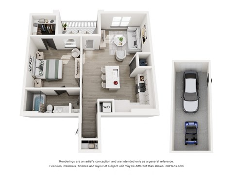 Floor plan for 1 bed, 1 bath, 784 sqft